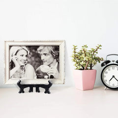 20x Portable Dish Display Stand Foldable Plastic Display Stand Photo Frame Stand Plate Saucer Pottery Display Home Storage Rack