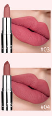 أحمر شفاه Langmani Silver Tube Matte Lipstick Non Staying Cup Makeup أحمر شفاه متوفر بـ 8 ألوان