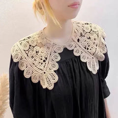 Women Shrugs Lace Hollow Out Female Summer Casual All-match Shawls Simple Scarf-collar Sleeveless Knitted Tops Korean Style Chic