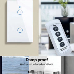 مفتاح حائط ذكي Tuya US WiFi RF433 1/2/3/4 Gang بدون سلك محايد مستشعر لمس مفاتيح إضاءة LED المنزل الذكي Alexa Google Home
