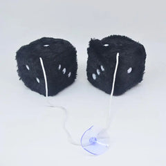 1Kit Fuzzy Plush Dice with Dots Retro Square Plush Hanging Mirror Fuzzy Dices Kid Toys For Pink Car Interior Ornament Decoration