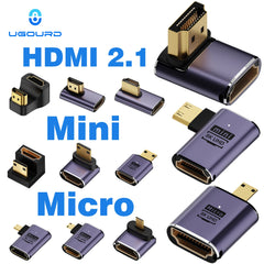 محول كابل HDMI 2.1 من UGOURD، محول من mini micro hdmi إلى HDMI 2.1 بسرعة 48 جيجابت في الثانية، 8K60HZ، 4K120HZ، لأجهزة العرض عالية الدقة، PS4، PS5، الكمبيوتر المحمول، الكمبيوتر الشخصي