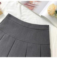 Grey High-waisted Mini Dress For Women Slimming Versatile Anti-exposure A- line Skirt Design Sensibility Spring Autumn 2024 New