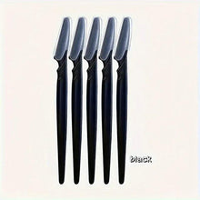 Five-pack black eyebrow razors with angled blade heads