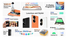 Ulefone Note 17 Pro Smartphone 6.78" 120HZ AMOLED Curved Display 24GB+256GB  108MP Camera 5050mAh Global Version