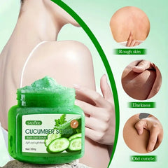 350g Cucumber Exfoliating and Purifying Scrub, Contains Cucumber Ingredients, Moisturizing Shower and Bath Gel, Suitable for Smooth Light Beige Skin, Hypoallergenic Formula, Family Size 350g/12.35 Oz, Suitable for All Light B