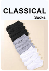 10/12/20/40 Pairs Men Boat Socks Business Sport Sweat Absorption Mature Summer Autumn Solid Color Soft Non Pilling Ankle Socks