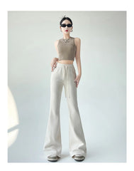 ay High Waist Bell Bot Pants Women's Summer 2025 New Casual Sports Sweatpants Small Size Slimming  Hoof Pants