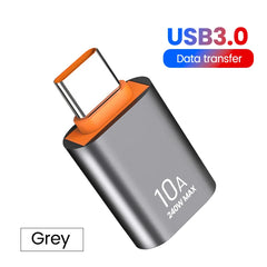 محول 10A OTG USB 3.0 إلى النوع C من USB أنثى إلى النوع C ذكر محول شحن سريع OTG USB C لأجهزة الكمبيوتر المحمولة Xiaomi Samsung