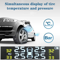 Tire Pressure Monitoring System Temperature Warning New C External Battery Version Sensors Solar TPMS Car Tyre Pressure Monitor