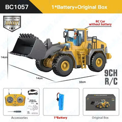 Four-Wheel Drive Remote Control Excavator 4x4 Alloy Dump Truck Excavator Loader Model Construction Vehicle Toy Children's Gift