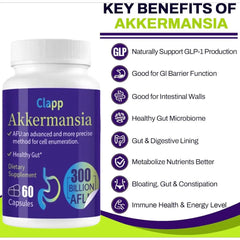 Akkermansia Probiotics Bacillus subtilis Containing Vitamin B2, D3, and Chromium - Weight and Gut Management