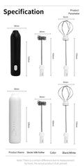 UPGRADED Electric Coffee Frother/MILK Whisk+Egg Beater MINI Food Blender USB Rechargeable Handheld Three Speeds Espresso Tools