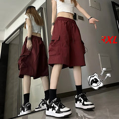 Sweet Cool Sle Women's Workwear orts Summer Thin American Qui Dry Casual Wide Leg Five-Quarter Loose Straight Cut Pants