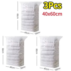 Vacuum Storage Bags No Need Pump Large Plastic Storage Bags for Storing Clothes blankets Compression Empty Bag Travel Accessorie