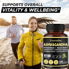 Ashwagandha - 7 in 1 Fenugreek, Maca, Turmeric, Rhodiola Rosea - Natural Sleep, Adrenal, Immune and Energy Support Supplement