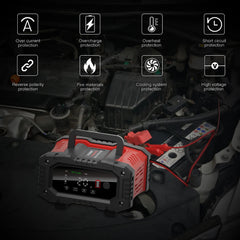 12v/24v Fully Automatic Battery Charger 7-segment Smart Car Battery Charger Pulse Repair for Agm Gel Wet Lead Acid Charging