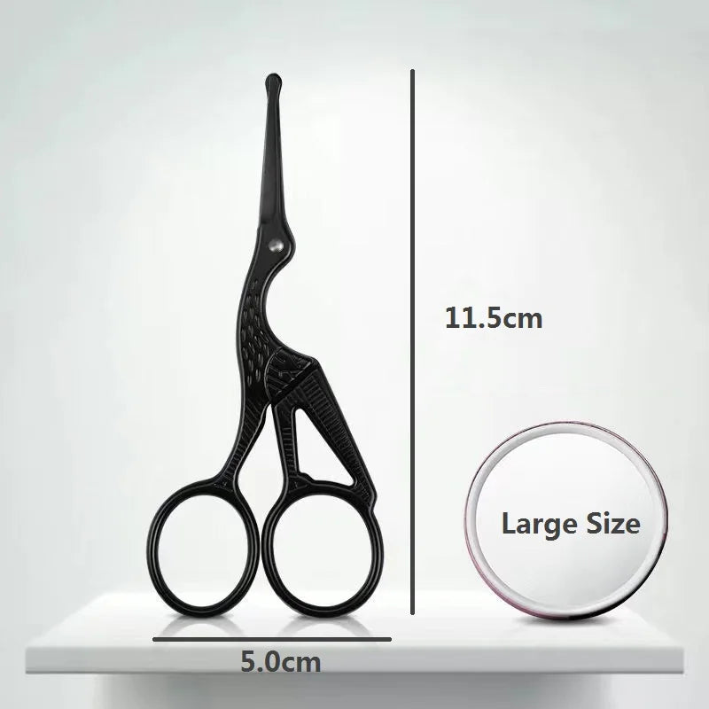 Facial Hair Scissors Rounded Professional Stainless Steel Mustache Nose Hair Beard Eyebrows Eyelashes Trimming Clippers