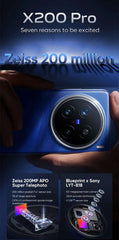China Version VIVO X200 PRO 5G Dimensity 9400 CPU 6.78 inch AMOLED 120HZ Screen 6000mAh 90W Flash Charger OTA NFC 50MP camera