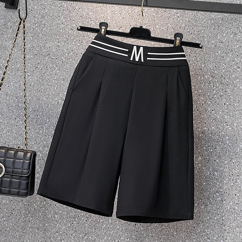 Summer New Sle Women's Ice Silk Printed Thin Wide Leg ort Pants Loose Casual Seven Points Pants High Waist Commute Sle