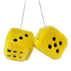 1Kit Fuzzy Plush Dice with Dots Retro Square Plush Hanging Mirror Fuzzy Dices Kid Toys For Pink Car Interior Ornament Decoration