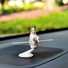 Funny Car Interior Decoration Ornaments Cute Cat 360 ° Rotating Airplane Auto Dashboard Decoration Gadgets For Car Accessories