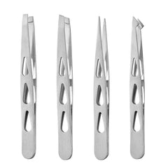4Pcs High-quality Professional Tweezers Set - Perfect For Eyebrow Hair Removal, Splinter & Ingrown Hair Removal & For Men & Wome