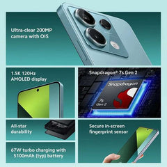Global firmware Xiaomi Redmi Note 13 Pro 5G Smartphone 200MP OIS Camera Snapdragon 7s Gen 2 6.67" AMOLED used phone