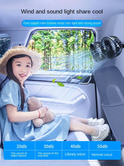 Car Fan  3-speed Car Seat Back Cooling Fan USB Charge Dual Head Fan 360 Degree Rotation Neck Cooler for Summer Car Accessories