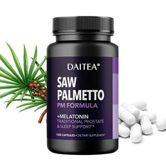 Men's Nighttime Saw Palmetto Extract Supplement - For Frequent Nighttime Urination and Sleep Health, Non-GMO