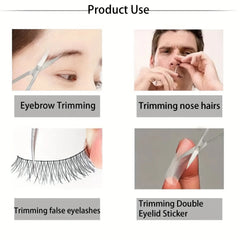 Curved Nose Hair Scissors Small Scissors for Beard Grooming, Eyelashes, Ear Hair Trimming Eyebrow Scissors - Professional Stainl