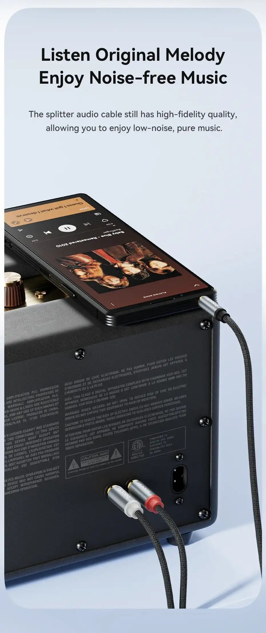 Toocki RCA Audio Cable 3.5mm Male to 2RCA Speaker Cable Male Splitter AUX 2 RCA Cord Jack for TV Box Amplifier DVD Player Wire