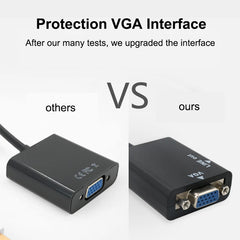 محول متوافق مع HDMI إلى VGA مع صوت HDTV ذكر إلى VGA أنثى محول منفذ HDTV إلى VGA مخرج 1080P HDTV صوت تلفزيون فيديو