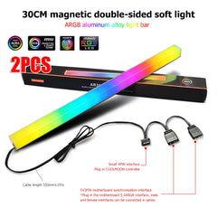 COOLMOON ARGB LED Strip Light 5V 3Pin/Small 4Pin Diamond Magnetic Colorful Atmosphere DIY Lamp Bar for PC Computer Case Chassis