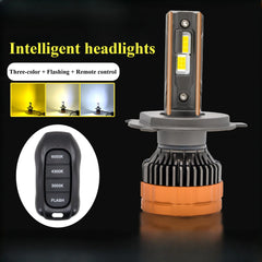 2pcs 80W Tri-Color LED Headlights with Remote, Dual Projector Lens & Cooling Fan Cars Accessories