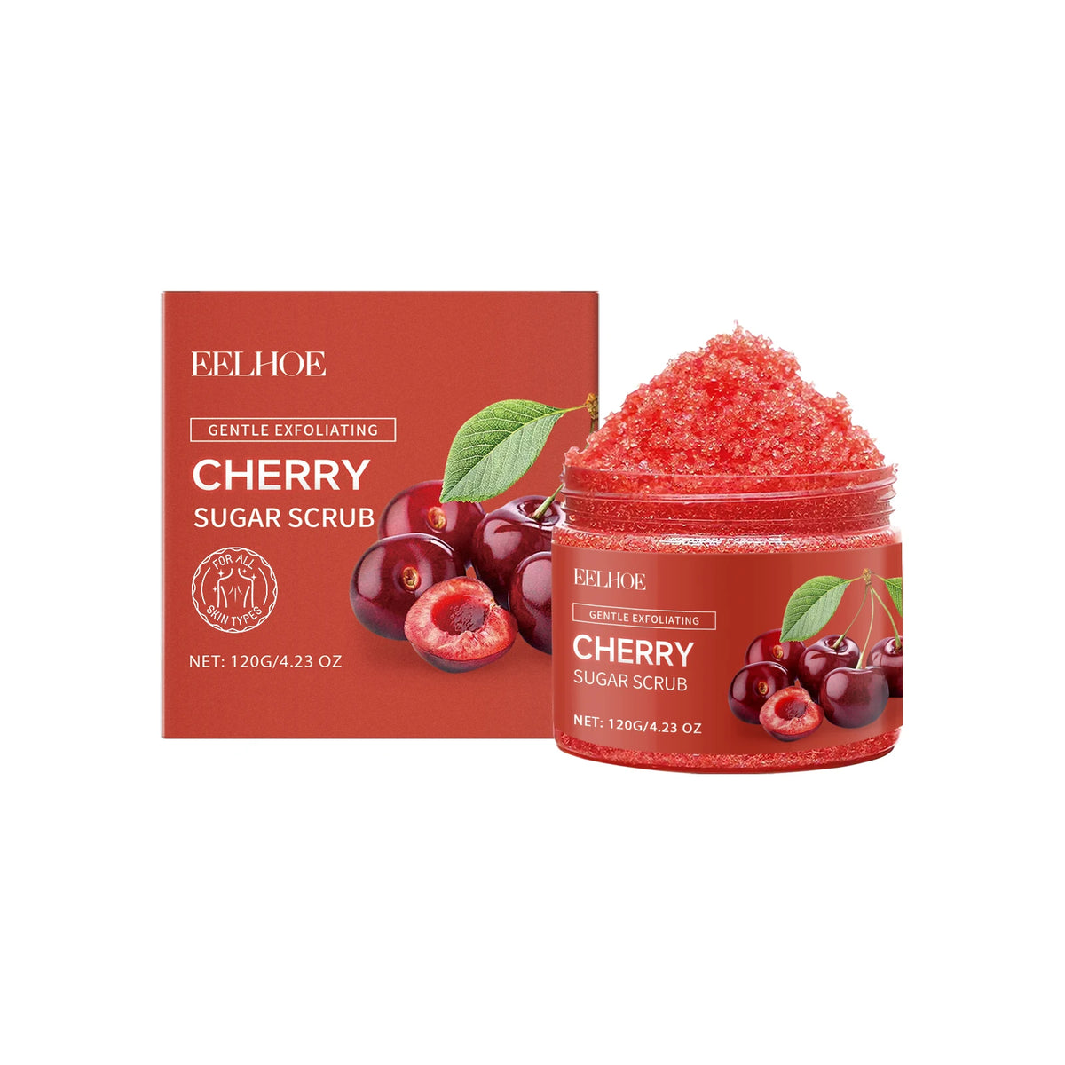 Cherry Sugar Body Scrub Gently Exfoliates, Cleanses, Moisturizes, Moisturizes, and Nourishes Body Care