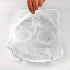 Portable Shoe Washing Bag Mesh Washing Machine Shoes Bag Anti-Deformation Zipper Laundry Bag for Travel Shoes Clothes Storage