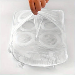 Portable Shoe Washing Bag Mesh Washing Machine Shoes Bag Anti-Deformation Zipper Laundry Bag for Travel Shoes Clothes Storage