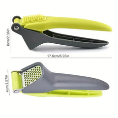 1 garlic press, a tool for crushing and squeezing garlic, a small household outdoor kitchen tool