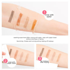 4 Splitted Head Eyebrow Pencil Long Last  Smudge Proof Waterproof Sweat Proof High Pigmented Easy Applying Liquid Eyebrow Pencil