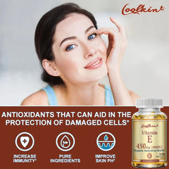Vitamin E Capsules 450mg - Anti Aging Anti-Wrinkle Firming Skin, Facial Treatment