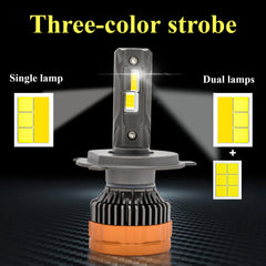 2pcs 80W Tri-Color LED Headlights with Remote, Dual Projector Lens & Cooling Fan Cars Accessories