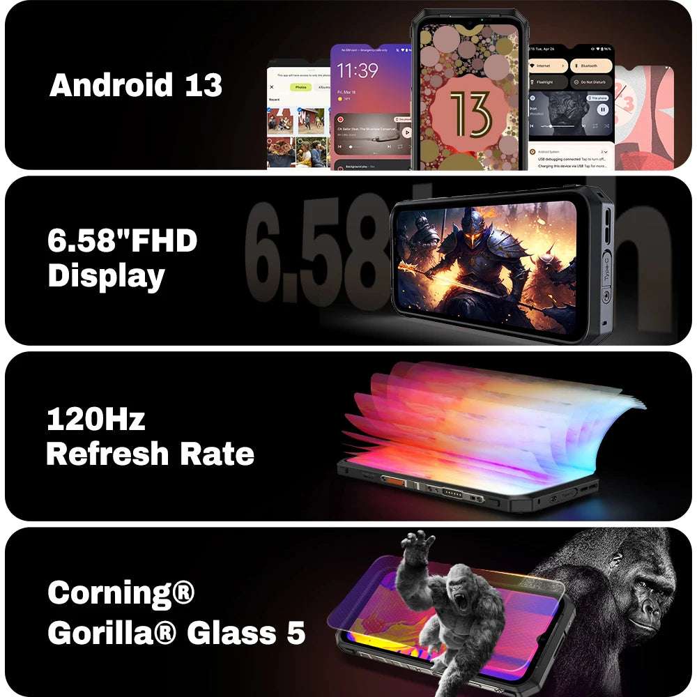 Ulefone Power Armor 18T Ultra 5G Rugged Smartphone，Dimensity 7050，512GB ROM +24GB RAM ，THERMAL BY FLIR®,Android  13，108MP