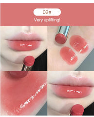 أحمر شفاه حريري لامع من Gege Bear Pump Lips Moisture Water Bomb مريح للغاية لامع غير لاصق في كوب مرطب للشفاه