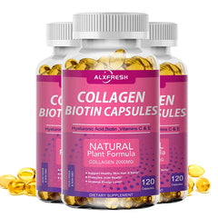 Alxfresh Collagen 2000mg with Biotin 2500mcg Protein 3g Hyaluronic Acid Vitamin C Healthy Formula Dietary Supplement Gluten Free