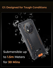 هاتف Oukitel G1 الذكي المتين بنظام Android 24GB (6+18)+256GB 10600mAh 6.52' HD Display NFC هاتف متين