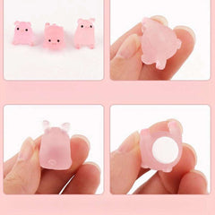 6pcs/set Cute pig cartoon Car Interior Decoration Car Doll Center Console Screen Decoration Cute Car Accessories for Women