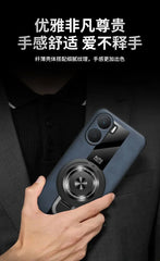 Case for Xiaomi Poco X7 pro magnetic ring holder luxury silicone sheepskin leather plexiglass Pu premium shockproof back cover