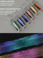 Chrome Shifting Pigments Chameleon Liquid Eyeshadow Shiny Long Lasting Multichrome High Eyeshadow Liquid Eye Makeup Art Cosmetic