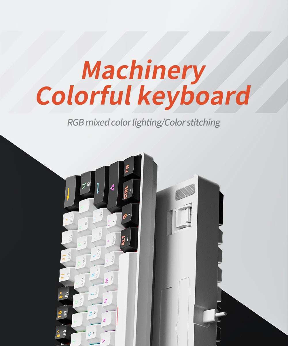 MUCAI MK61 RGB Backlit Gaming Mechanical Keyboard 61-Key Red Switch Wired Detachable Cable USB Interface Hot Swappable